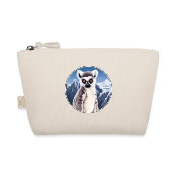Lemur Watercolor Cartoon Kawaii Pet Animal Colorfu - Organic Pouch - nature - Front