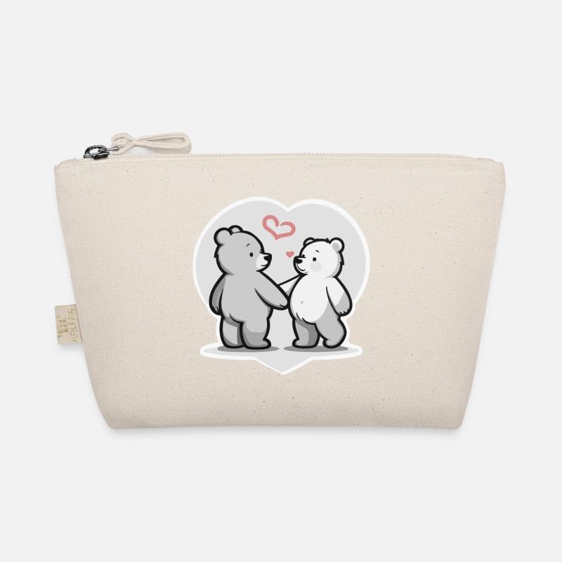 Bären Herz Verliebt Liebe - Bio-Täschchen - Natur