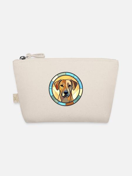 Black Mouth Cur Dog Breed Stained Glass Colorful W - Organic Pouch - nature - Front