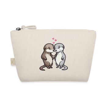 In Love Otter Hearts Love - Organic Pouch - nature - Front