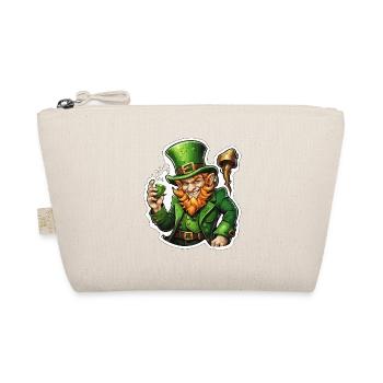 Leprechaun / Kobold / grün / Ginger / Irland - Bio-Täschchen - Natur - Vorne