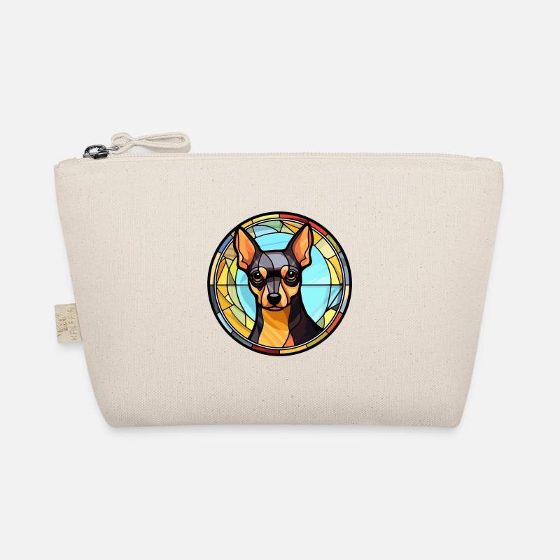 Englisch Toy Terrier Hunderasse Buntglas Farbe Bio-Täschchen
