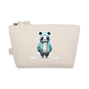 Sweat à capuche panda style rap stylisé chemise streetwear - Trousse biologique - nature - Devant