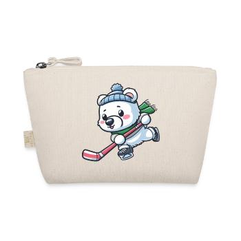 Eisbär im Eishockey - Cool und Sportlich - Bio-Täschchen - Natur - Vorne