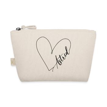 Astrid Name Heart Line - Organic Pouch - nature - Front