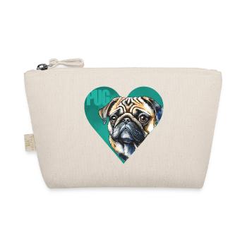 Mops Portrait - Bio-Täschchen - Natur - Vorne