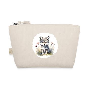 Wolf Watercolor - Organic Pouch - nature - Front