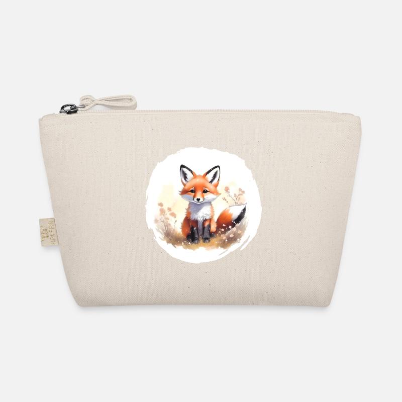 Fox Watercolor Organic Pouch