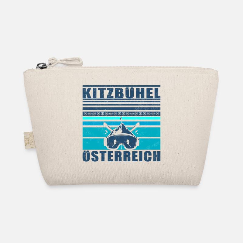 Kitzbühel Austria Retro Sunset Ski 80s - Organic Pouch - nature
