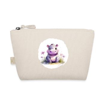 Watercolor Hippopotamus - Organic Pouch - nature - Front