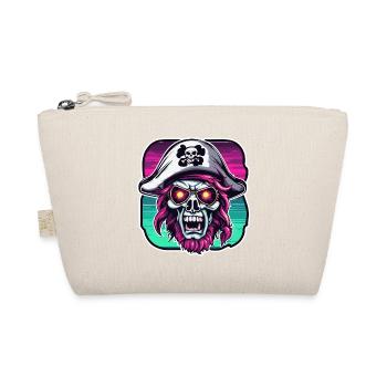 Pirat / Ahoi / Anker / Kapitän / Totenkopf / Rum - Bio-Täschchen - Natur - Vorne