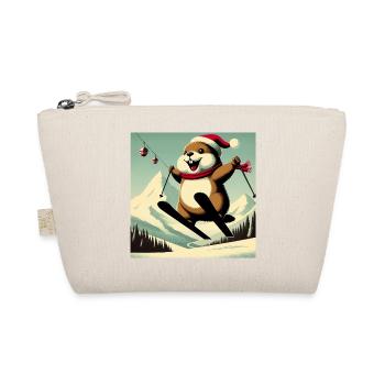 Murmeltier Ski Vintage Poster - Bio-Täschchen - Natur - Vorne