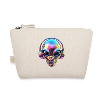 Chromatic Alien Head with Headphones - Organic Pouch - nature - Front