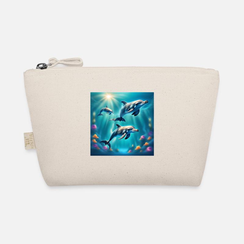 Dolphin poster, dolphins, seabed Organic Pouch