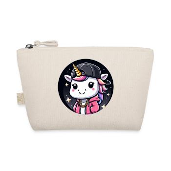 Unicorn Animal Rapper Girl Comic Cartoon - Organic Pouch - nature - Front