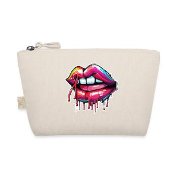 Mund / Lippen / Zähne / Zunge / lächeln / Kuss - Bio-Täschchen - Natur - Vorne