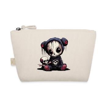 Cute Emo Teddy Bear - Organic Pouch - nature - Front
