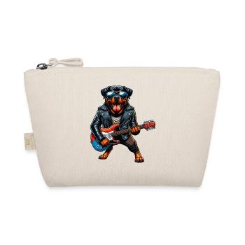 Rottweiler dog guitar design - Organic Pouch - nature - Front