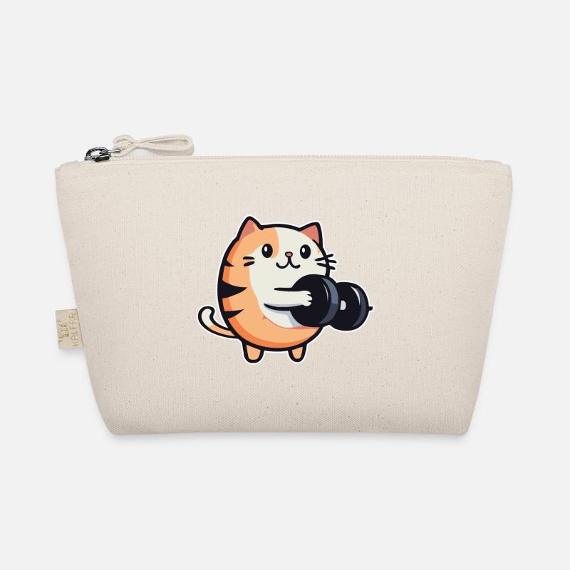 Drôle de chat avec haltères fitness Trousse biologique