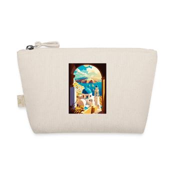 Santorin Grèce décoration grec voyage affiche - Trousse biologique - nature - Devant