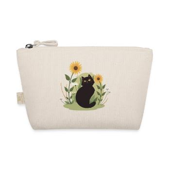 Garten-Katze mit Sonnenblumen - Bio-Täschchen - Natur - Vorne