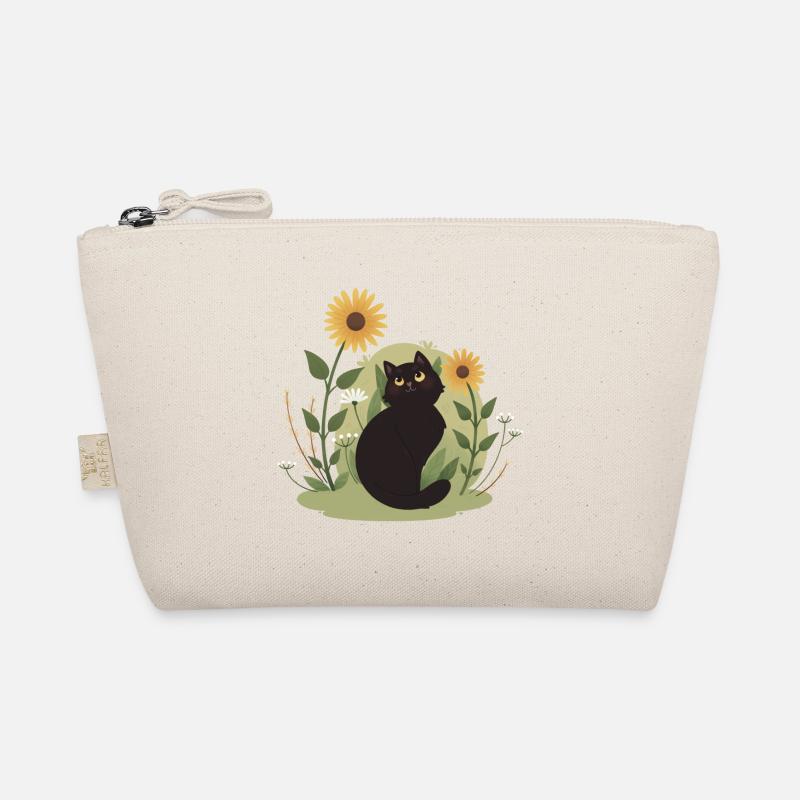 Garten-Katze mit Sonnenblumen - Bio-Täschchen - Natur