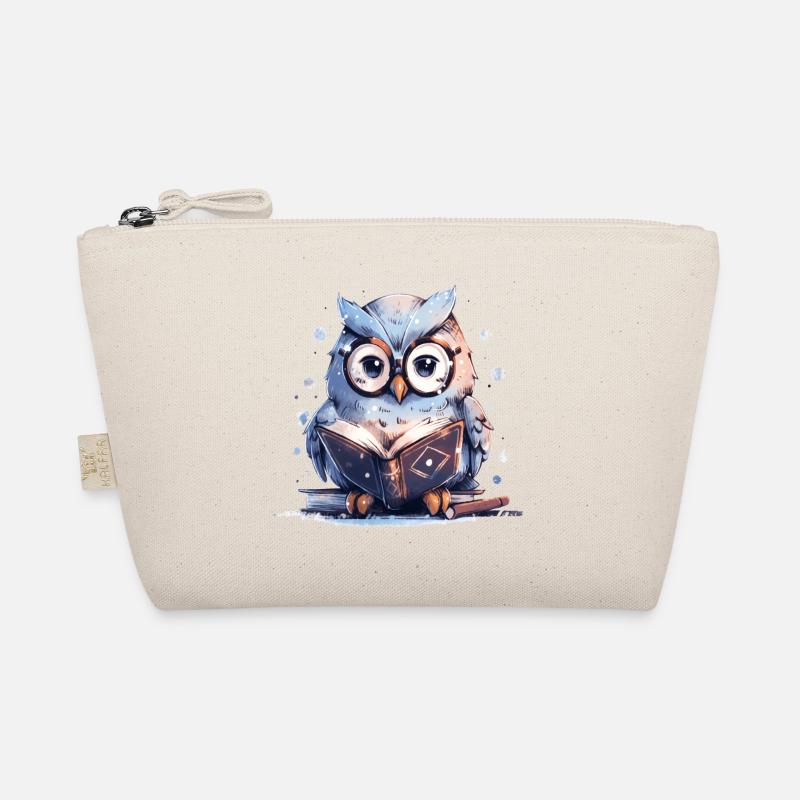 Cute Owl Book Reading Fan Books Organic Pouch