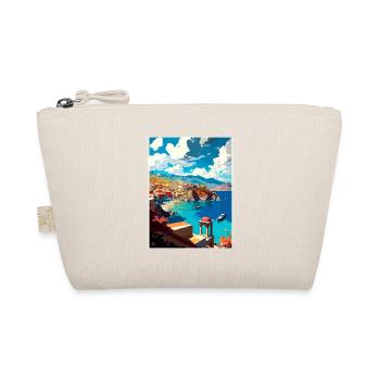 Coastal Village Crete Greece Illustration Scene - Organic Pouch - nature - Front