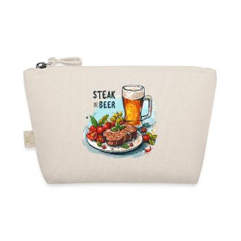 Steak And Beer Eating Alcohol Funny Sayings - Organic Pouch - nature - Front