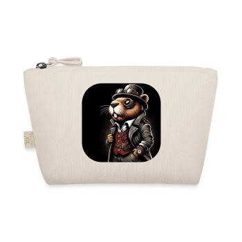 Beaver in Steampunk Outfit - Organic Pouch - nature - Front