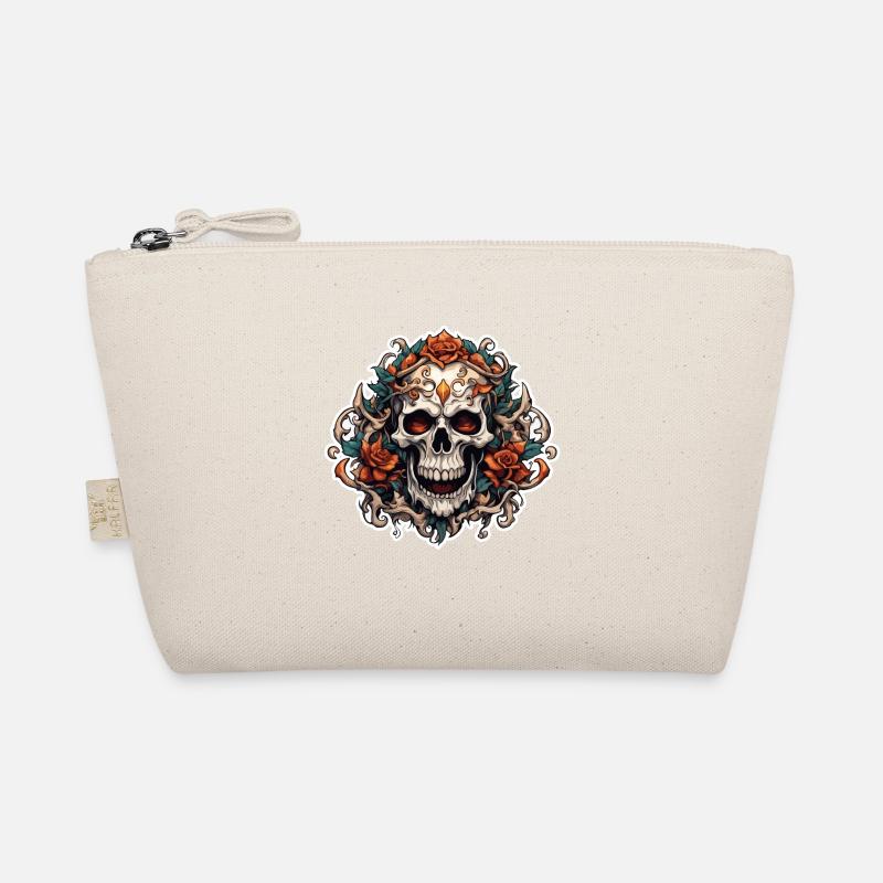 Skull / skull / skeleton / gothic / tattoo Organic Pouch