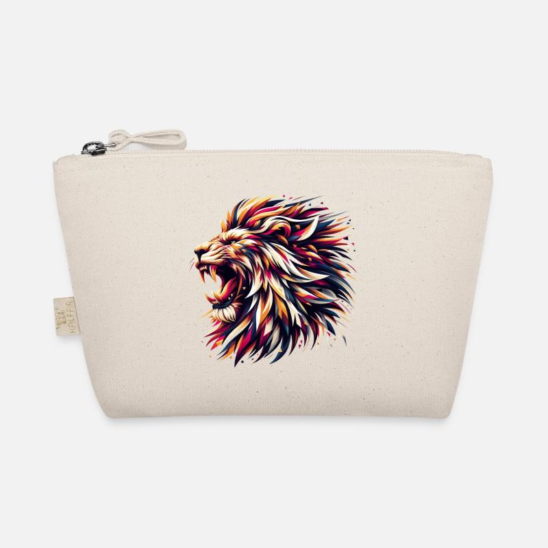 Löwe brüllt geometrisch Geschenk - Bio-Täschchen - Natur