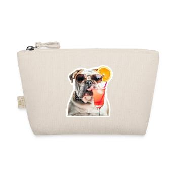 funny bulldog with cocktail - Organic Pouch - nature - Front