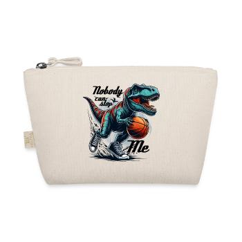Basketball T-Rex Gift - Organic Pouch - nature - Front
