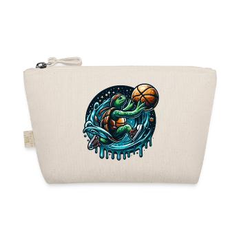 Basketball Turtle Dunking Gift - Organic Pouch - nature - Front