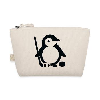 Minimalistischer Pinguin Eishockeyspieler - - Bio-Täschchen - Natur - Vorne
