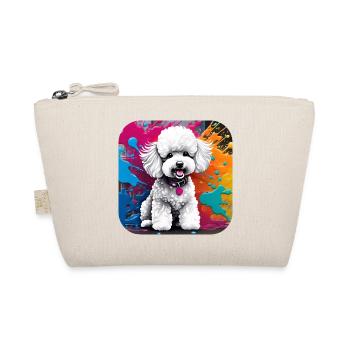 Caniche mignon avec fond coloré - Trousse biologique - nature - Devant
