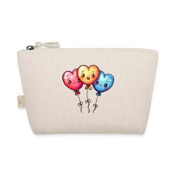 Ballon Herzen auch für Kinder und Geburtstage - Bio-Täschchen - Natur - Vorne