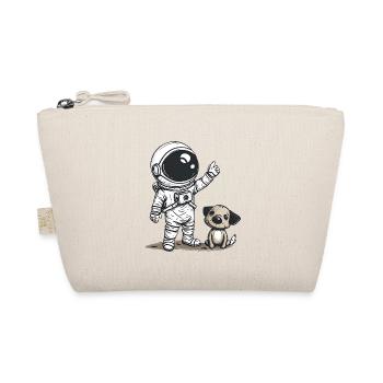Cute Astronaut and Dog Cartoon Design | Space - Organic Pouch - nature - Front