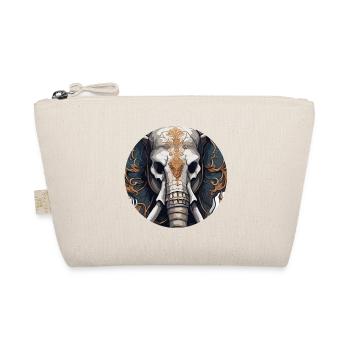 Elefant / Tier / Orientalisch / Blumen / Muster - Bio-Täschchen - Natur - Vorne
