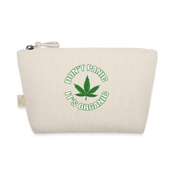 Gras Hanf Blatt kiffen - Don't panic it's organic - Bio-Täschchen - Natur - Vorne