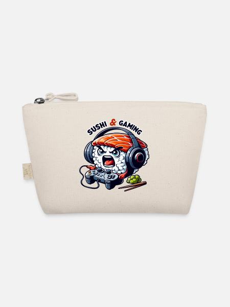Sushi playing video games - Organic Pouch - nature - Front