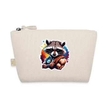 Bodybuilder / Sports / Fitness / Raccoon / Muscles - Organic Pouch - nature - Front