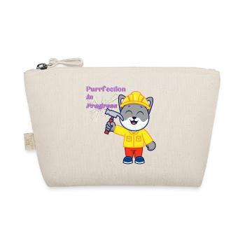 Hardworking Cat in Construction Suit - Organic Pouch - nature - Front