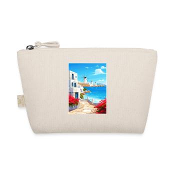 Mykonos Griechenland Dekoration Vintage Reiseposter - Bio-Täschchen - Natur - Vorne