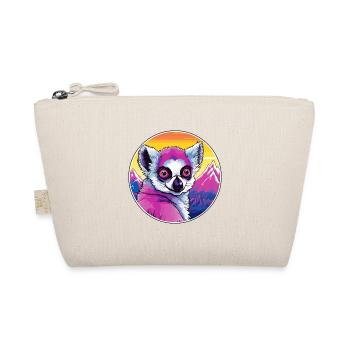 Lemur Watercolor Cartoon Kawaii Pet Animal Colorfu - Organic Pouch - nature - Front