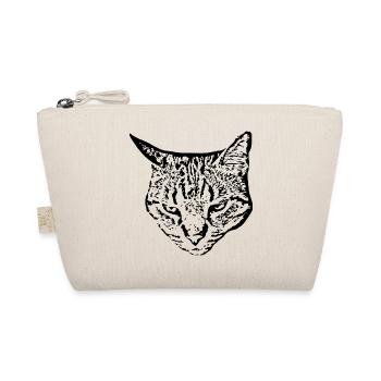 Cat Black Cat Head - Organic Pouch - nature - Front
