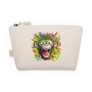 Portrait/Head of Colorful Rasta Monkey Burst with Laughter - Organic Pouch - nature - Front