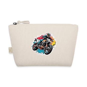 Biker / Motorrad Fahrer / Biker / Zweirad / Cross - Bio-Täschchen - Natur - Vorne