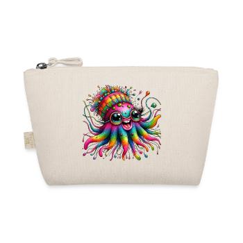 Krake Qualle Meer bunte Tiere Hippie - Bio-Täschchen - Natur - Vorne